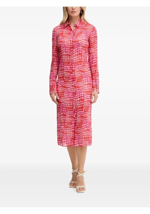 Patrizia Pepe buttoned patterned midi dress - Pink