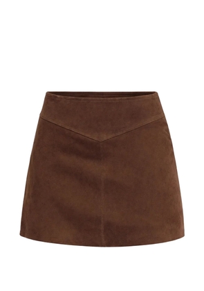 Reformation Layla mini low-waist suede skirt - Brown