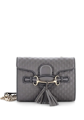 Gucci Pre-Owned Emily Chain Flap Bag Microguccissima Leather Mini shoulder bag - Grey