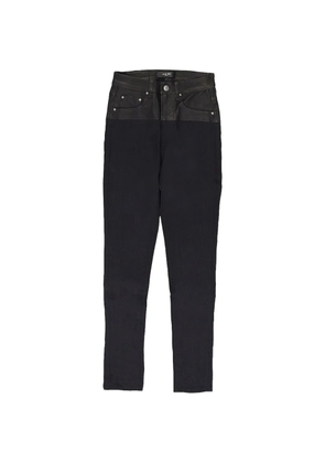 AMIRI contrast leather skinny jeans - Blue