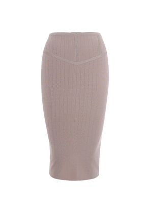Patrizia Pepe pointelle-knit pencil skirt - Neutrals