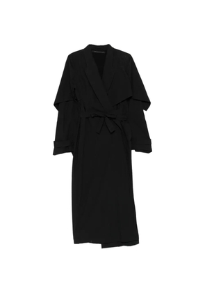 YEHUAFAN bottuned belted coat - Black