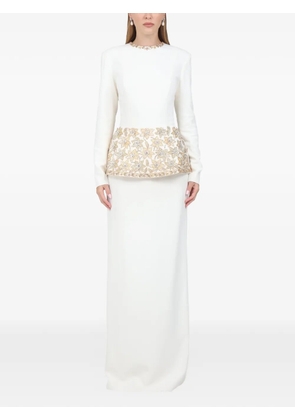 Dina Melwani crystal-embellished maxi dress - White