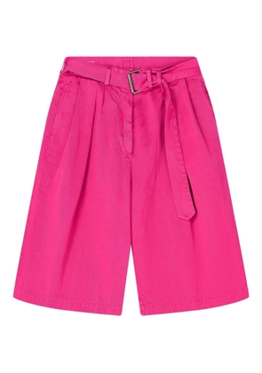 DRIES VAN NOTEN belted overdyed bermuda shorts - Pink