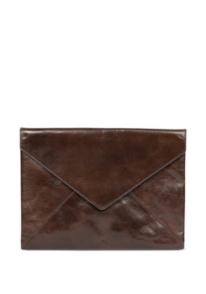 DRIES VAN NOTEN leather clutch bag - Brown
