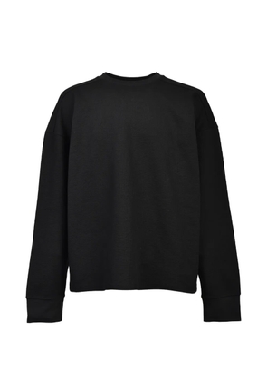 BREATH waffle-knit long-sleeved T-shirt - Black