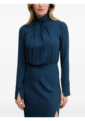 Patrizia Pepe high-neck slit midi dress - Blue