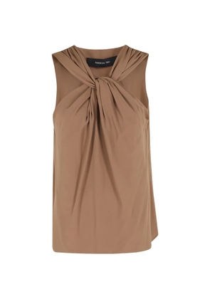 Federica Tosi twisted-knot top - Brown