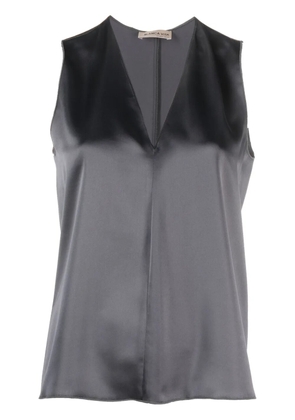 Blanca Vita V-neck satin tank top - Grey