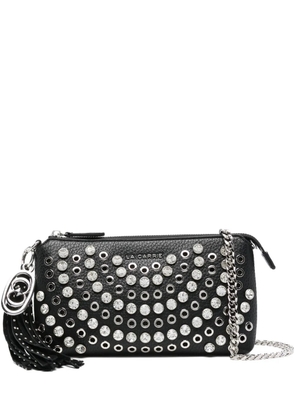 La Carrie studded tassel cross body bag - Black
