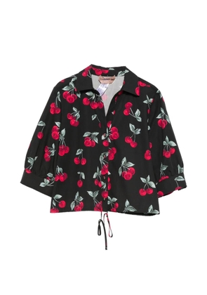 TWINSET cherry-print button-fastening shirt - Black