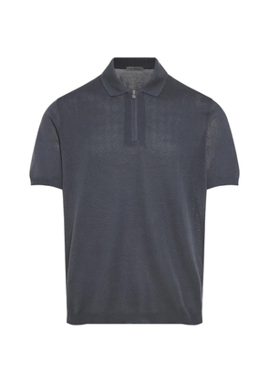 Corneliani textured half-zip polo shirt - Grey