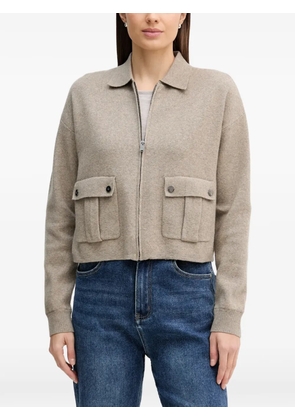 DKNY front-pocket knitted cardigan - Neutrals