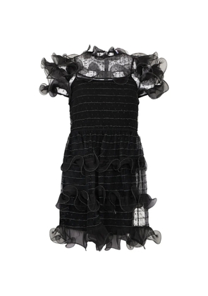 Valentino Garavani ruffled polka-dot mini dress - Black