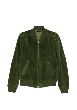 TOM FORD perforated suede bomber jacket - Green