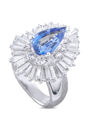LB Exclusive embellished diamond sapphire ring - Silver