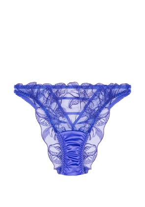 Fleur Of England Iris Brazilian floral-embroidery brief - Blue