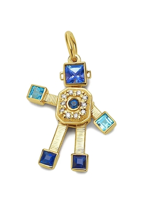 Van Robot diamond sapphire robot pendant - Gold