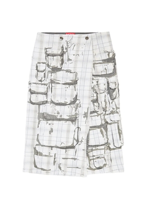Diesel De-Vorin-Fsi1 midi A-line skirt - Grey