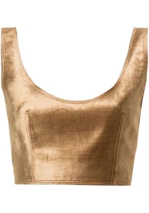 Forte Forte cropped velvet tank top - Gold