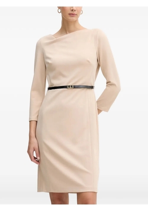 DKNY belt midi dress - Neutrals