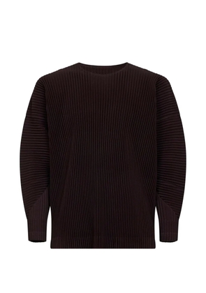 Homme Plissé Issey Miyake pleated long-sleeve T-shirt - Brown