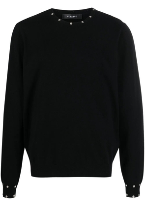 Versace studded crew-neck jumper - Black