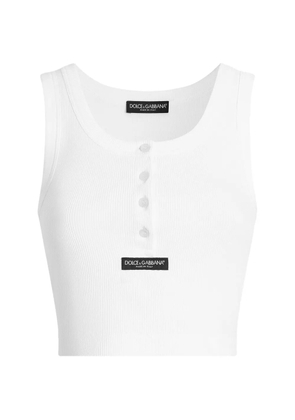 Dolce & Gabbana button ribbed tank top - White