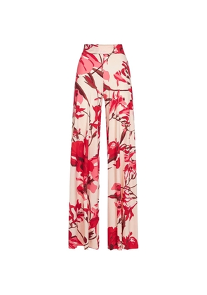 CHIARA BONI La Petite Robe floral-print high-waisted trousers - Red