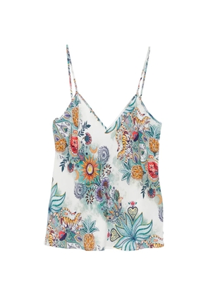 Just Cavalli floral V-neck blouse - White