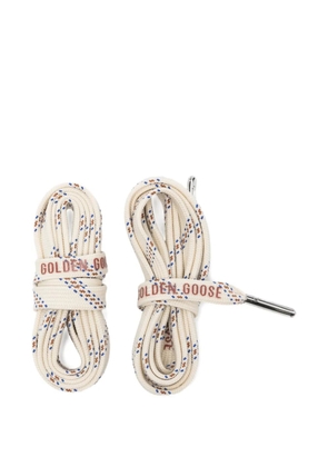 Golden Goose logo-print shoe laces - White