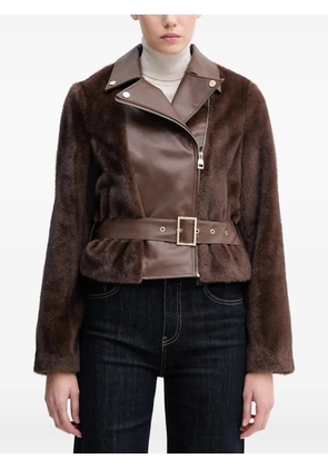 Gaudi belted zip-up jacket - Brown