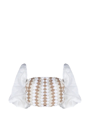 PHO FIRENZE geometric bustier top - White