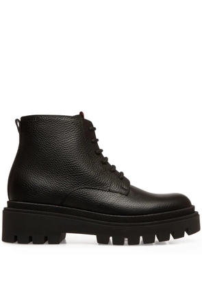 Bally lace-up grained leather boots - Black
