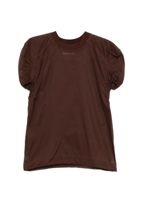 Plan C gathered T-shirt - Brown