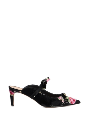 RED(V) floral bow mules - Black