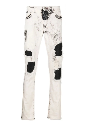 Philipp Plein Rock Star distressed jeans - White