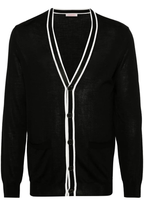 Valentino Garavani contrasting-trim virgin wool cardigan - Black