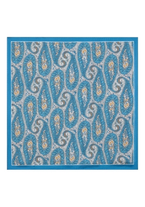 ETRO paisley silk scarf - Blue