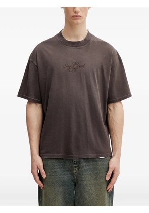Represent logo-embroidered short-sleeve T-shirt - Brown