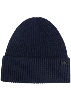 Michael Kors Fisherman ribbed-knit beanie hat - Blue