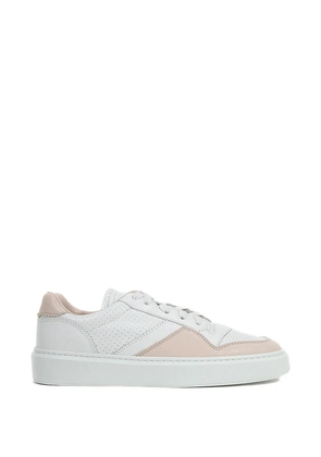 Doucal's perforated panelled leather sneakers - White
