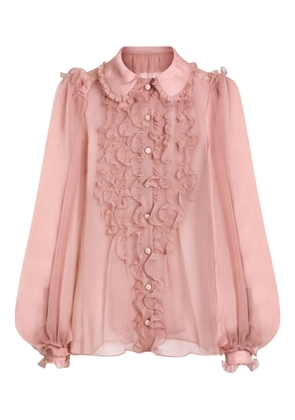 Dolce & Gabbana ruffled buttoned top - Pink