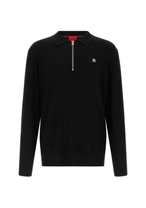 BOSS ribbed polo shirt - Black