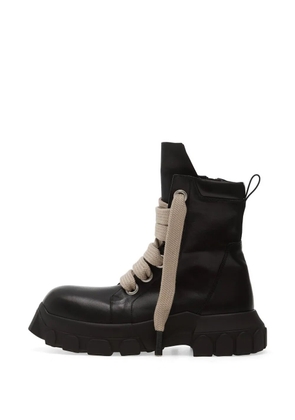 Rick Owens leather combat boots - Black