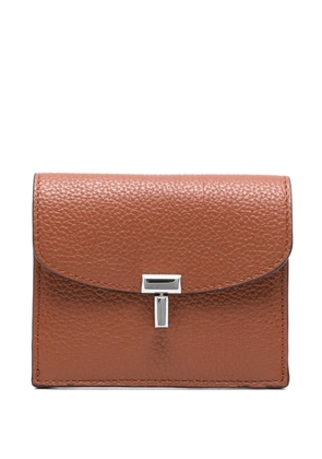 TOTEME T-lock grained cardholder - Brown