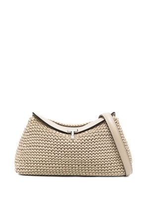TOTEME Twist-lock fastening leather clutch bag - Neutrals