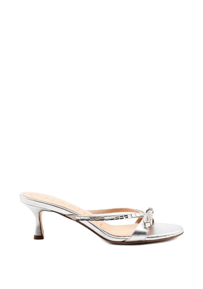 Chantal jewel-appliqué leather sandals - Silver