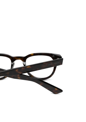 Saint Laurent Eyewear geometric-frame glasses - Brown
