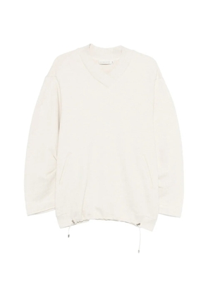 VIKTORIA CHAN Tatiana drawstring V-neck sweatshirt - Neutrals